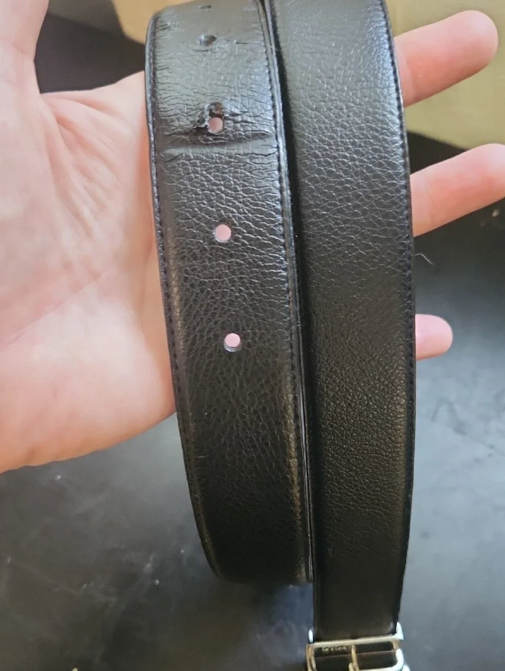Polo by Ralph Lauren Reversable Black/Brown Leather Belt with Silver-Tone Buckle